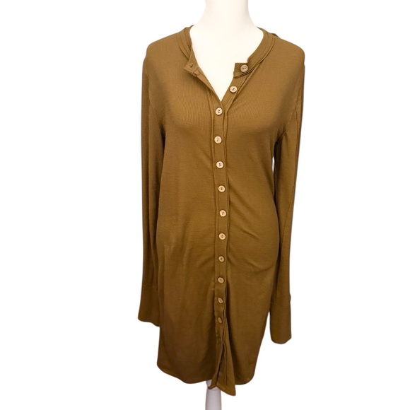 Free People We The Free Gia Cardigan/Dress in Warm Tobacco - Picture 3 of 11